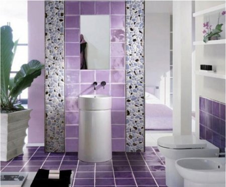 Дизайн ванной 11 фото в сиренево-фиолетовых тонах