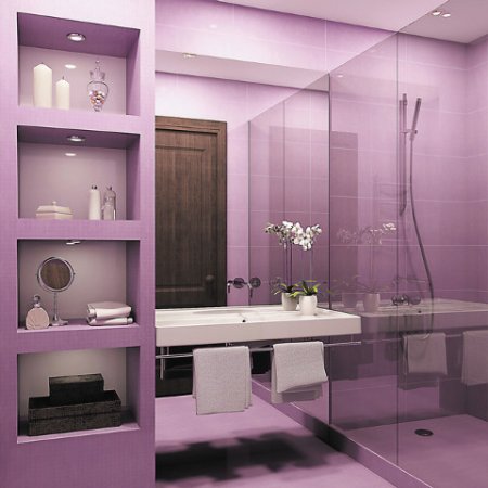 Дизайн ванной 11 фото в сиренево-фиолетовых тонах