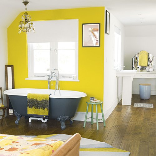 8 дизайнов ванной желтых оттенков