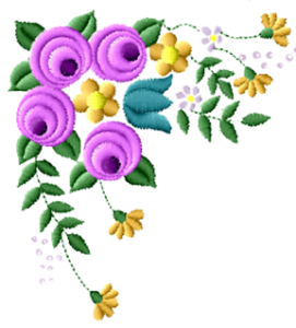 Цветы из ткани на прозрачном фоне 16